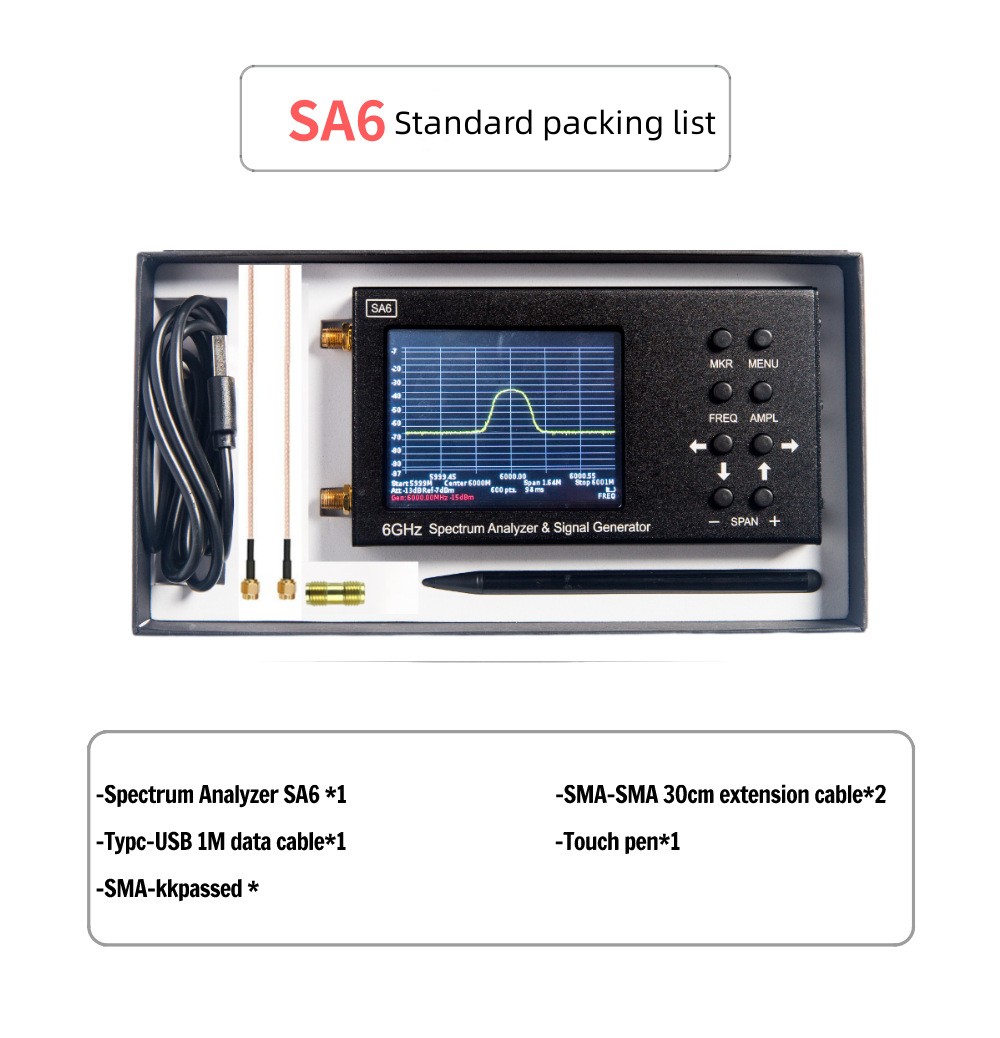 SA6 6ГГц Цифровой портативный  – обзор и цена Signal Generator Spectrum Analyzer