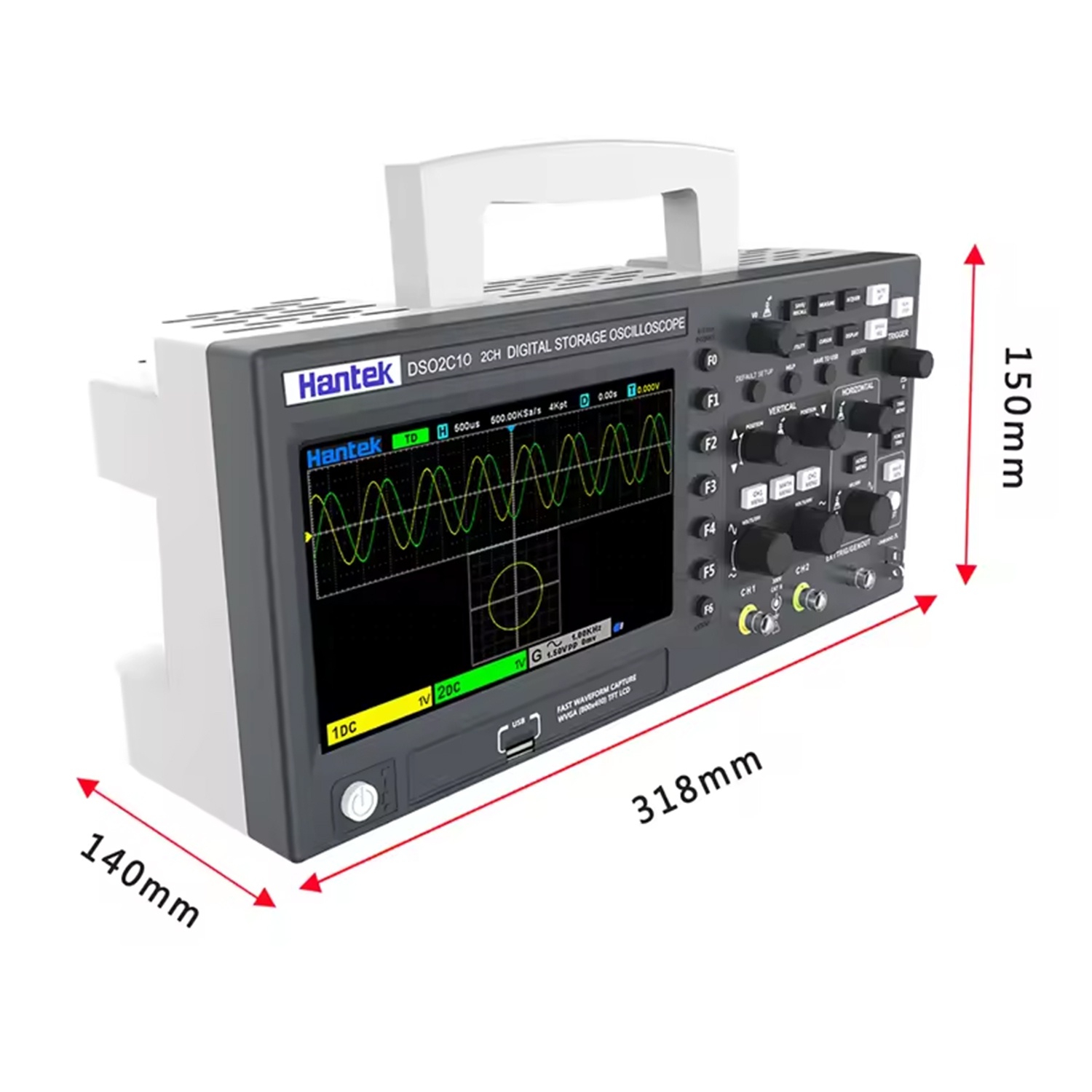 DSO2C10 DSO2C15 DSO2C10 2-кана – обзор и цена Digital Storage Oscilloscope 100Mhz