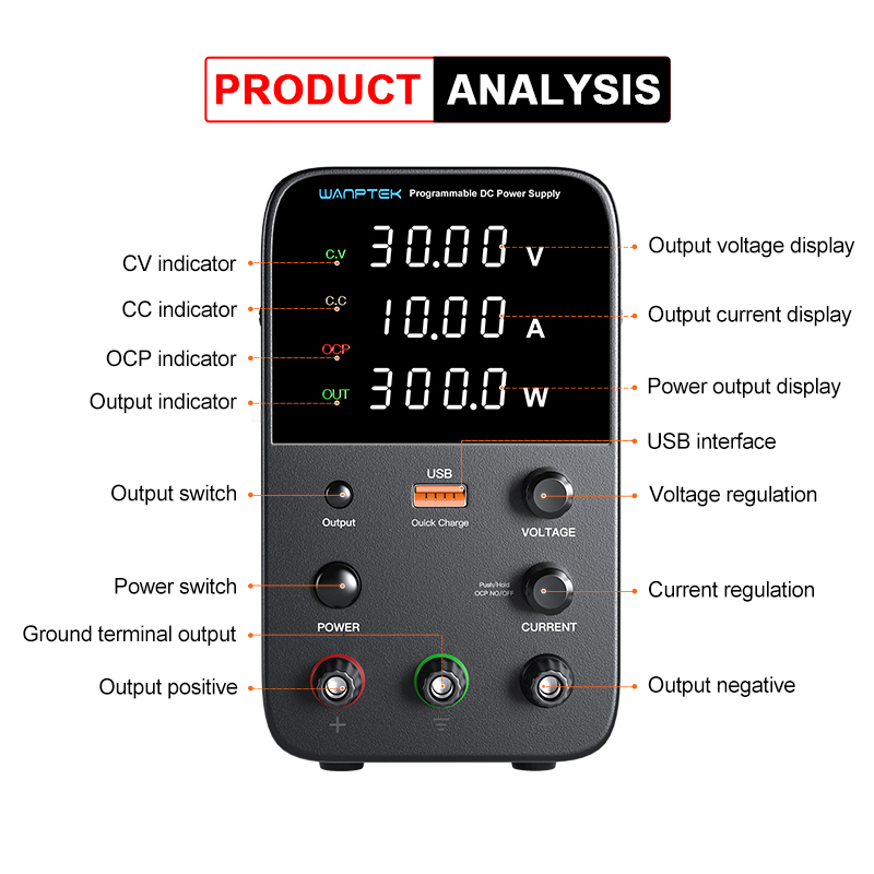 Wanptek Программируемый источн – обзор и цена Programmable Dc Power Supply 30V 10A