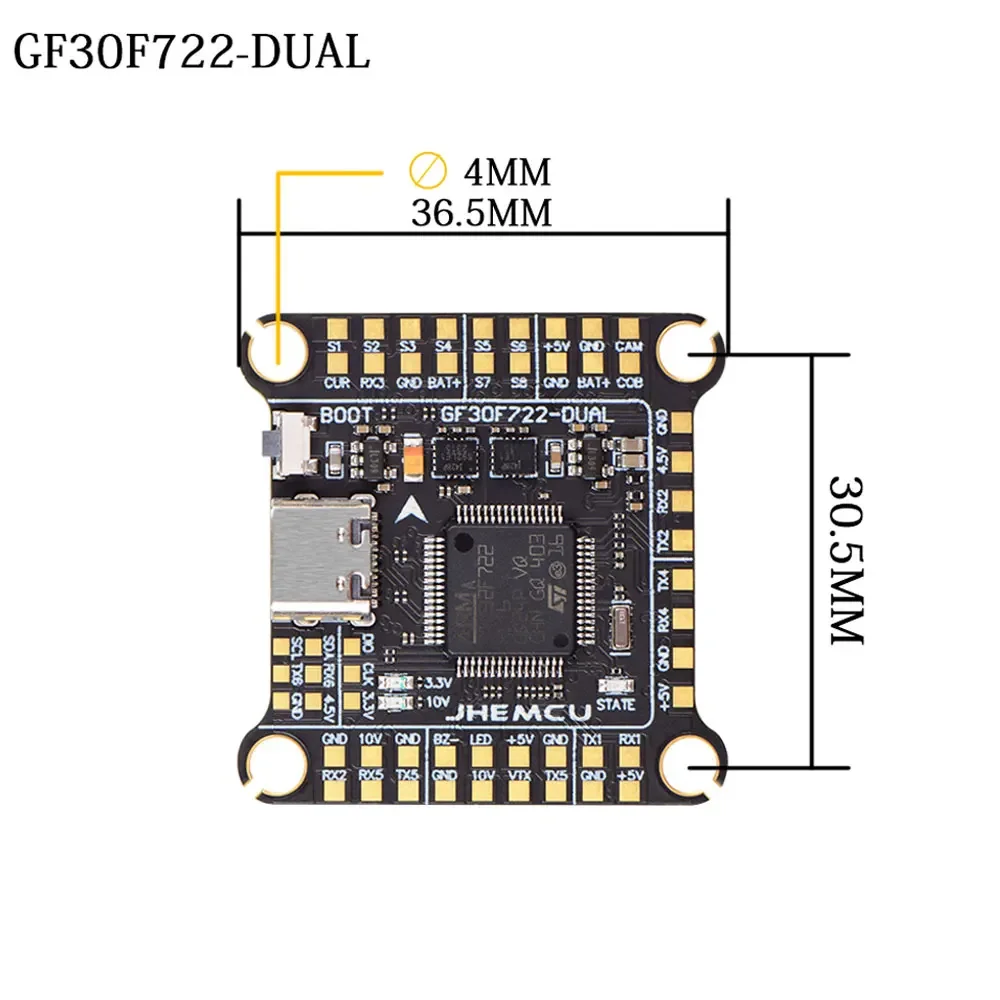 Полетный контроллер JHEMCU F7  – обзор и цена Fpv Flight Controller F7 Stack 60A