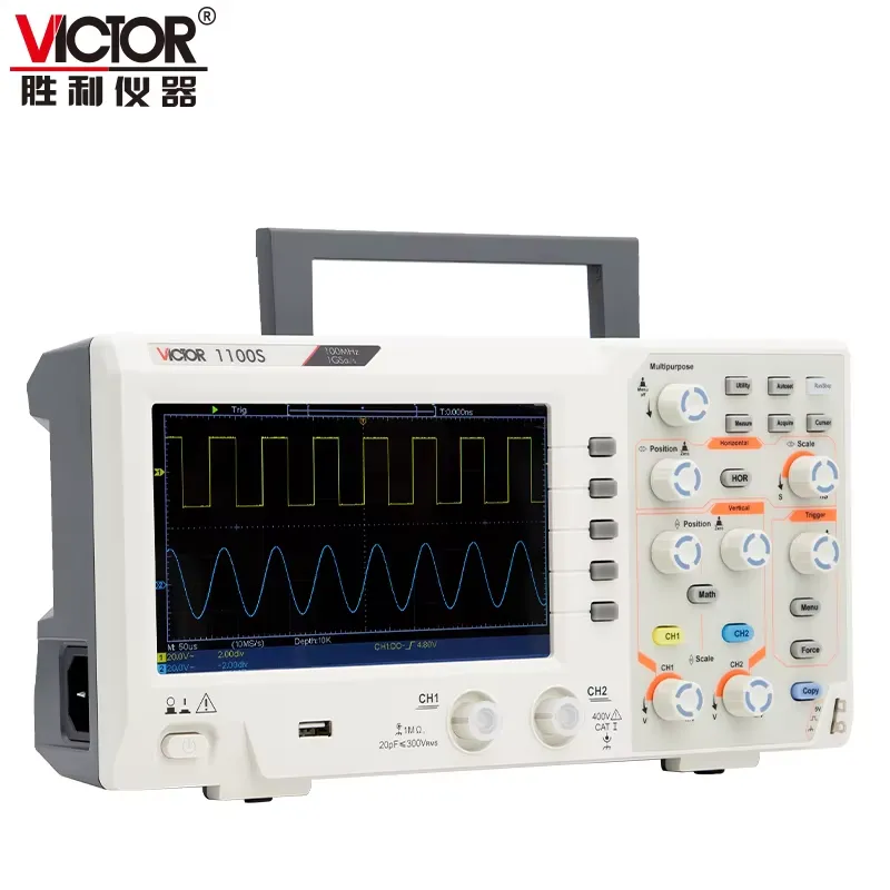 Осциллограф VICTOR 1100S с пол – обзор и цена Digital Storage Oscilloscope 100Mhz